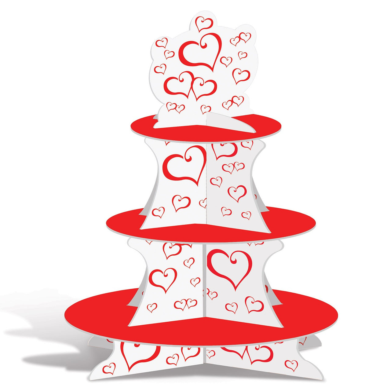 Valentines Hearts Cupcake Stand Centerpieces 16" Pack of 12