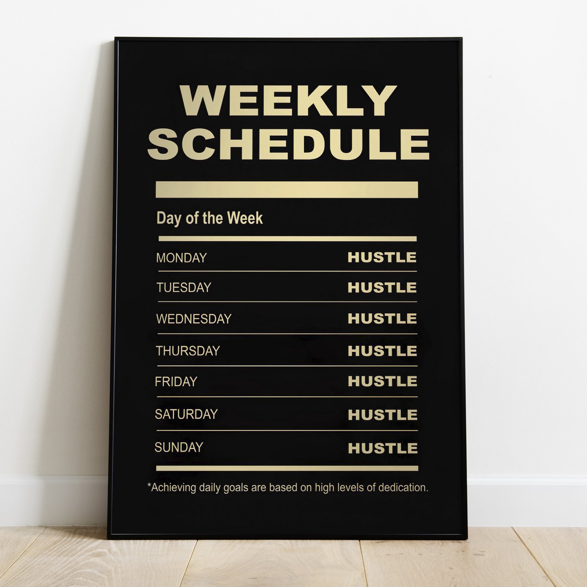 Weekly Schedule Poster for Home Office Decor
