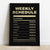 Weekly Schedule Poster for Home Office Decor