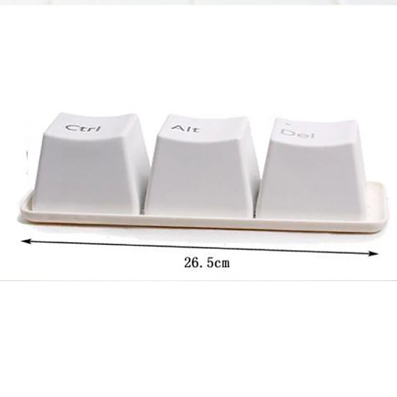 3Pcs Set Creative Keyboard Tea Cup Office Coffee Cups (White)