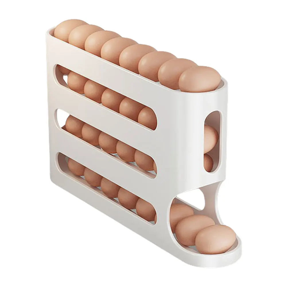 Automatic Scrolling Egg Rack 4 Layers Space-Saving Rolling Eggs Container