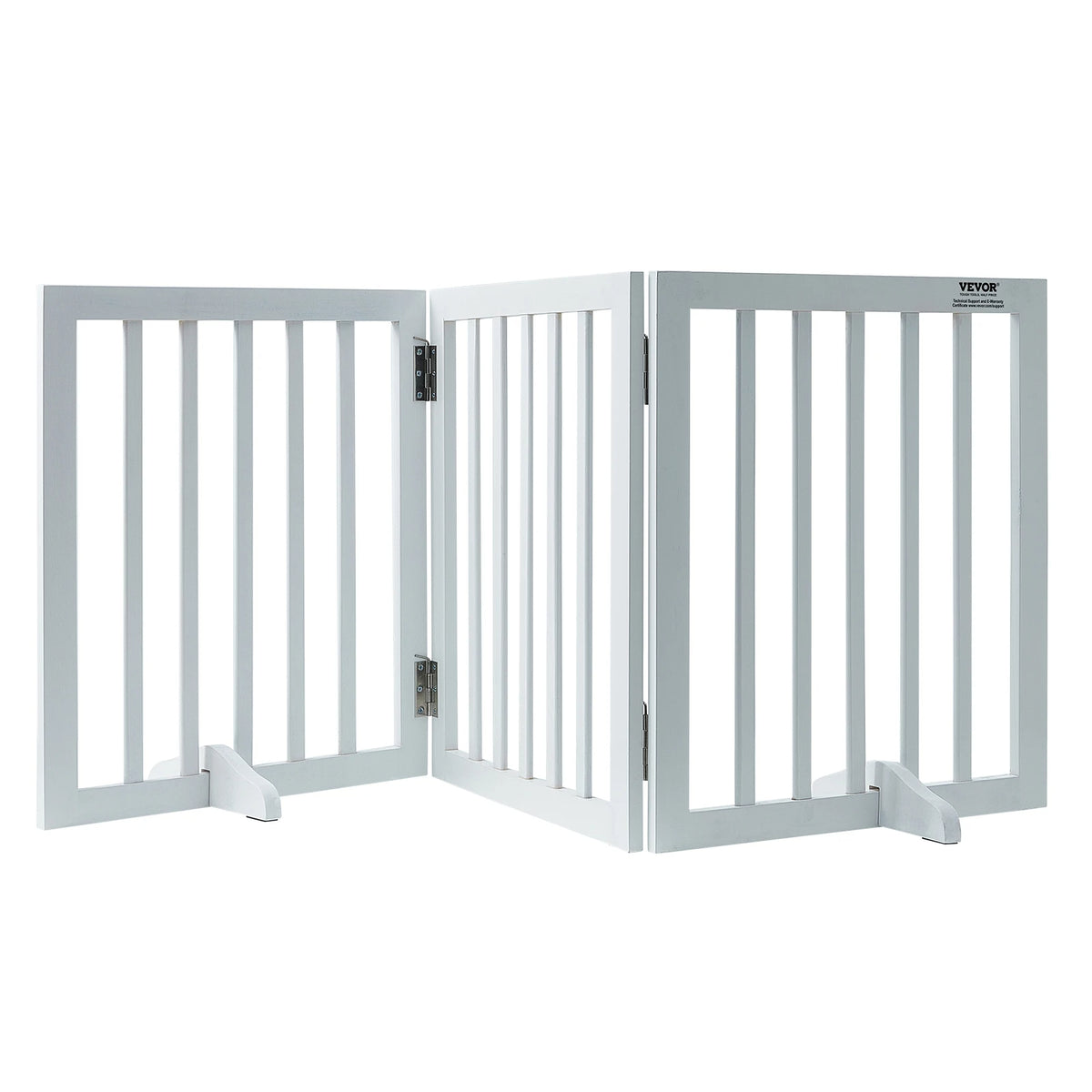 Freestanding Pet Gate Narrow Passageway Foldable Design (White)