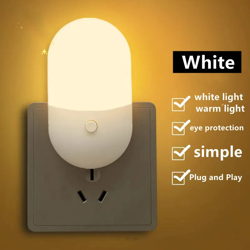 Portable Bedside Lamp AC220V LED Night Light (White, EU Plug)