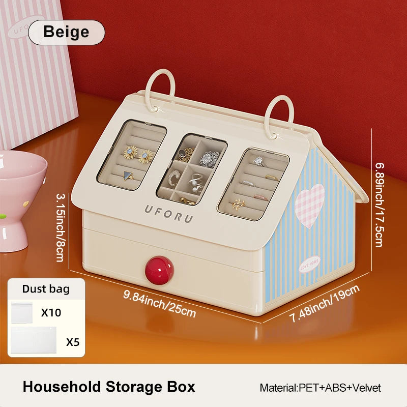 Cute Ornament-Style Cosmetic Storage Box (White)