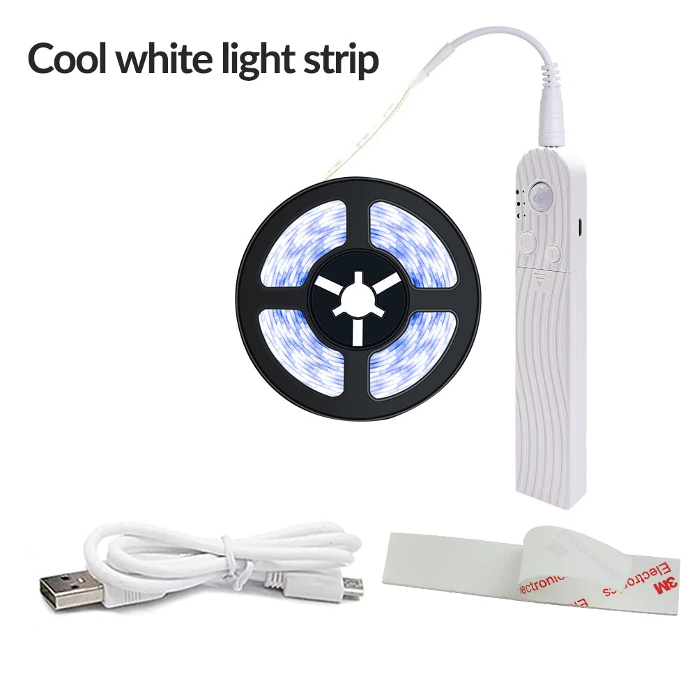 Motion Sensor LED Light Strip 3M Set (White Light)