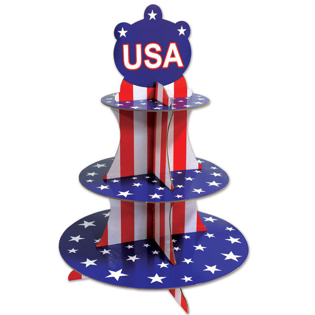 Patriotic Star Cupcake Centerpieces Red Blue
