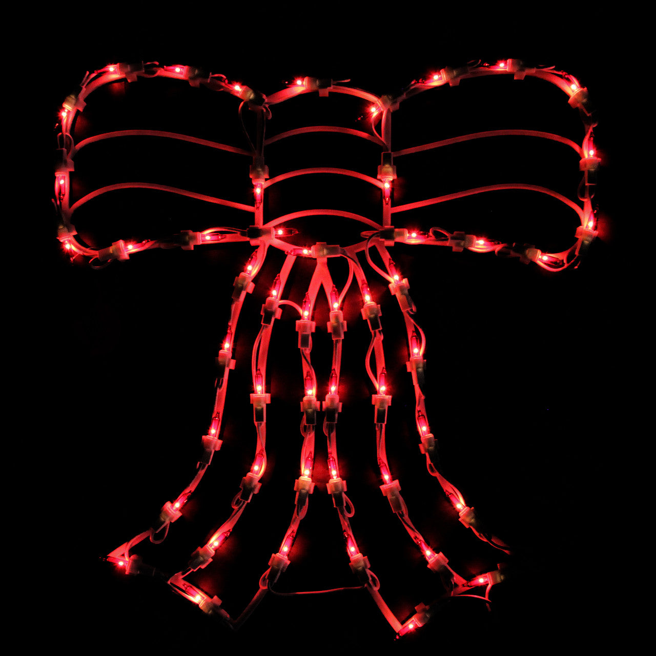 Christmas Window Silhouette Decoration 14" Lighted Red Bow