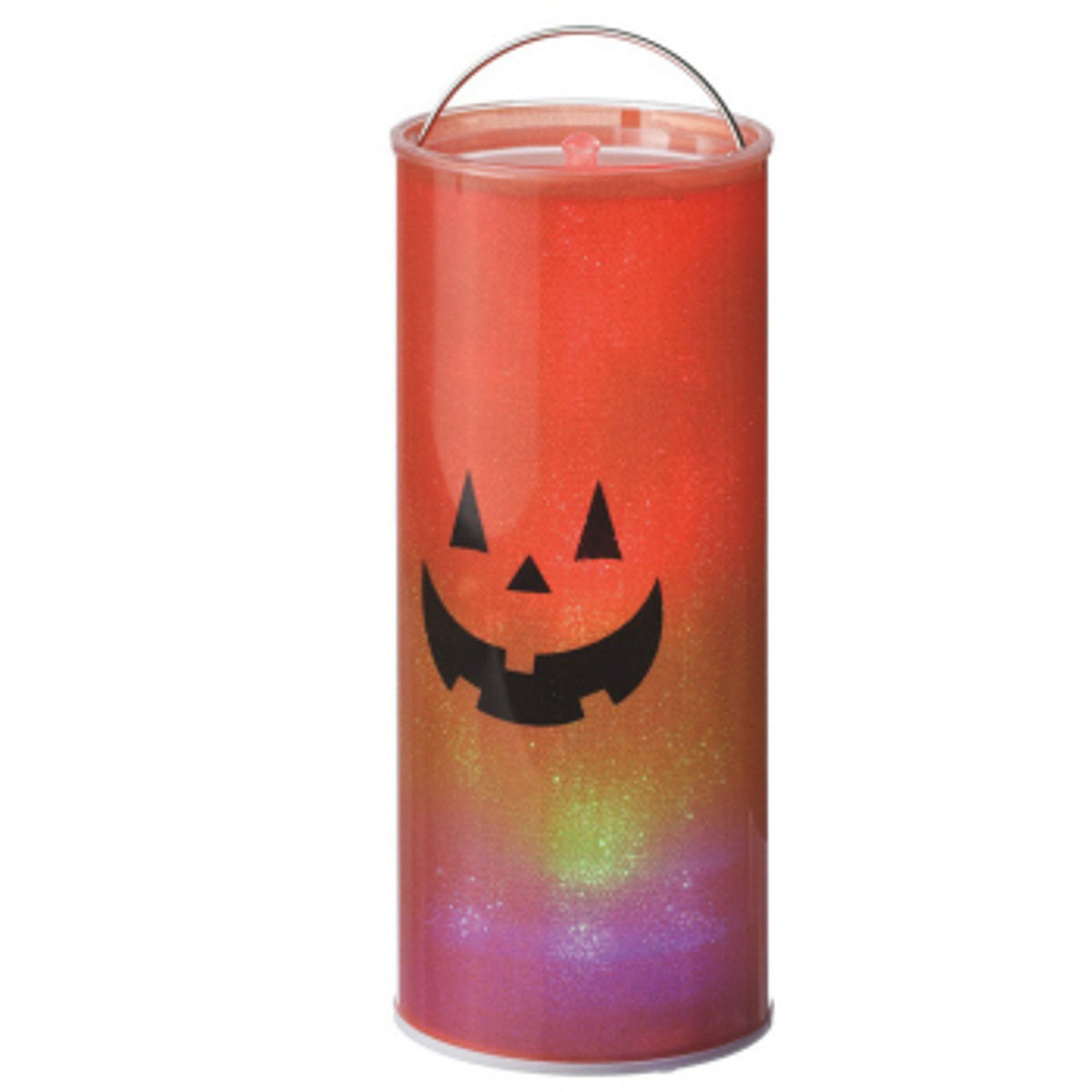 Halloween Lantern 12&quot; Transparent Happy Jack O Lantern LED Color Changing