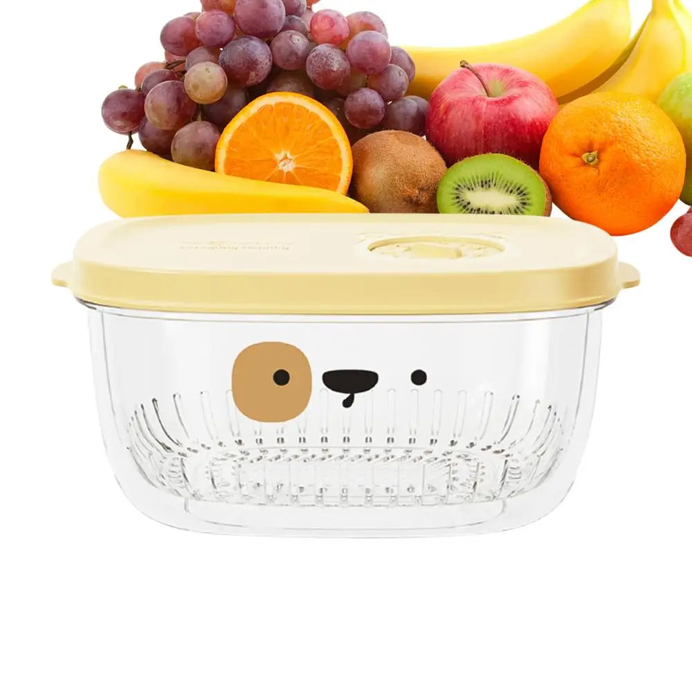 Crisper Food Storage Container Leakproof Design for Food Storage (Yellow)