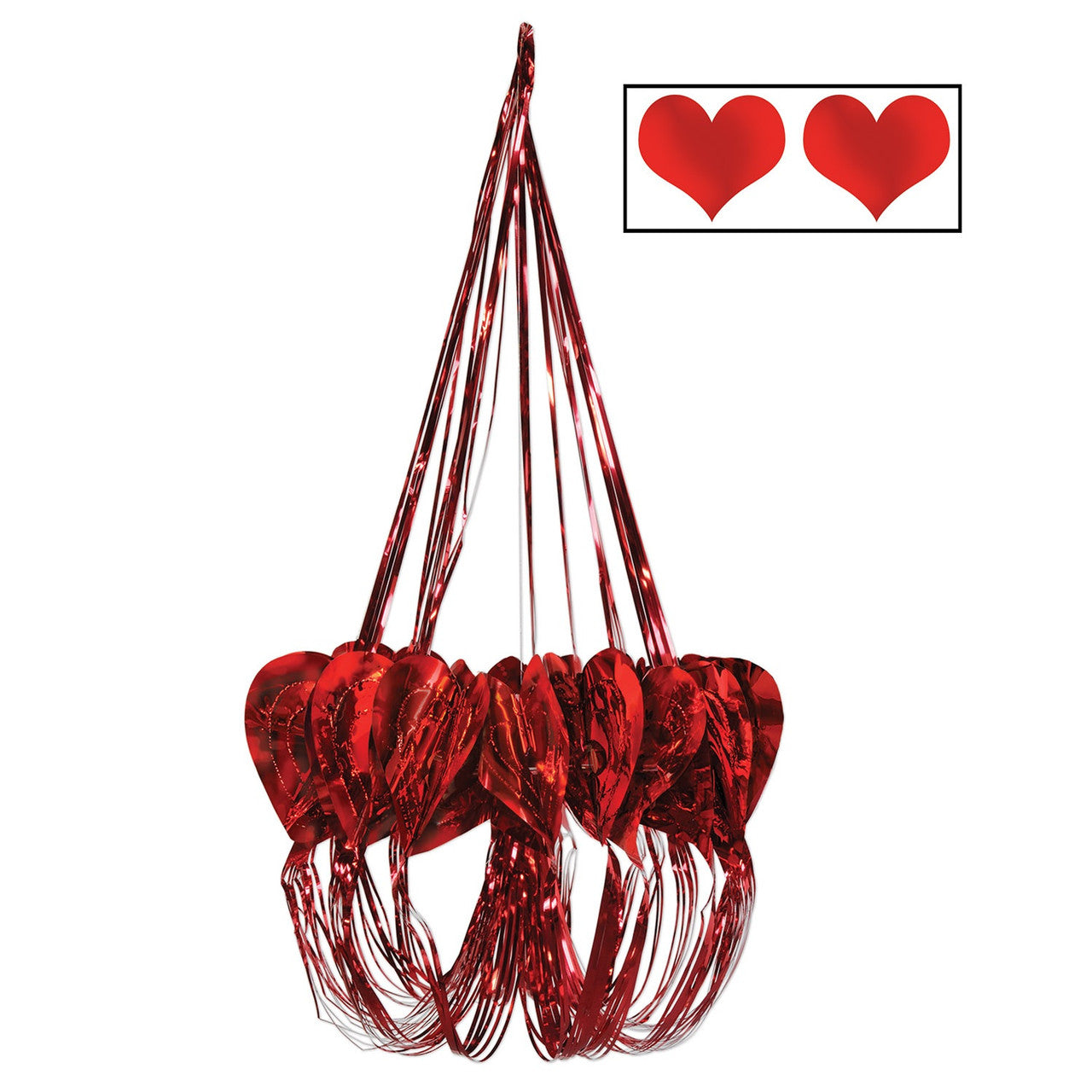 Valentines Hanging Heart Chandelier 35" for Decorations