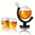 World Map Etched Glass Decanter Cup Set (3-Piece)