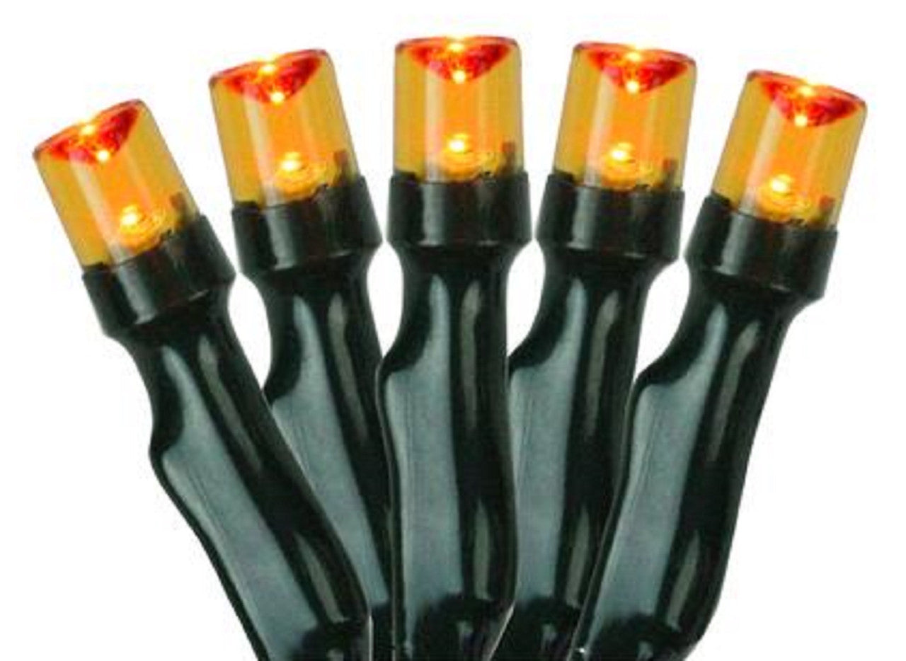 Halloween 20ct Orange LED Wide Angle Christmas Lights (9.5 ft Green Wire)