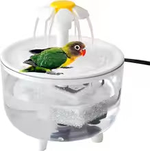 Automatic Bird Shower Bath, Filter Pump Fountain for Parrots (White)