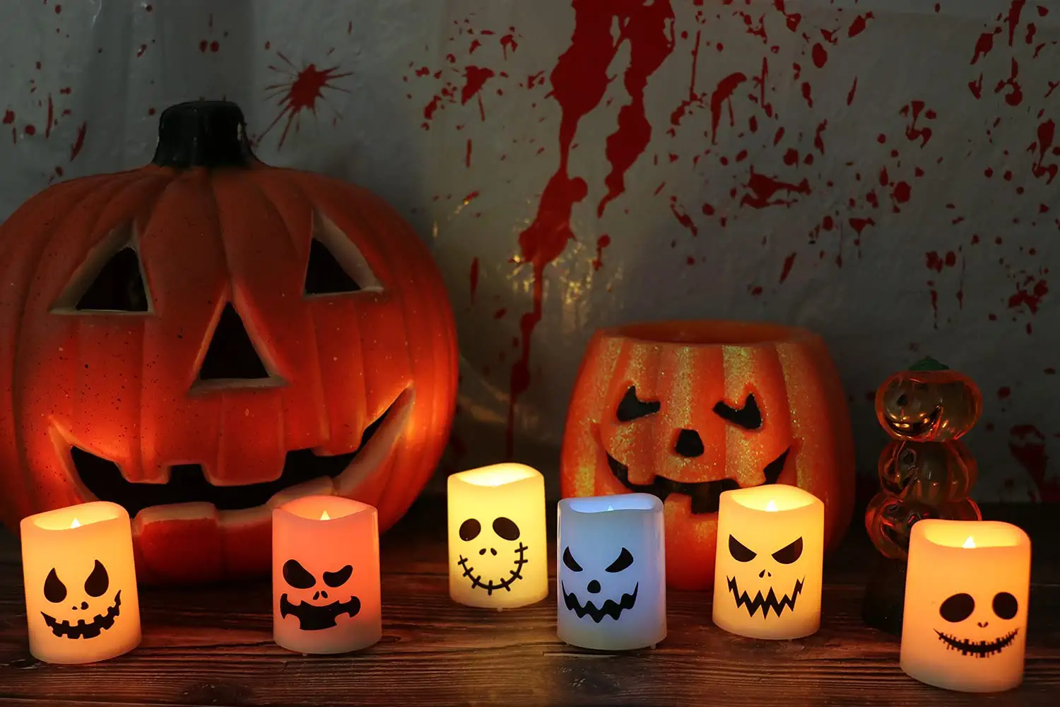 Candles Flameless 6 Pcs Halloween Color Changing with Remote Timer Votive New Led Battery Operated  Battery Included