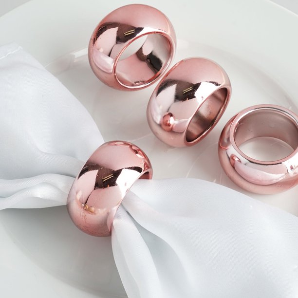 Acrylic Napkin Rings Color Blush - 4 Pieces