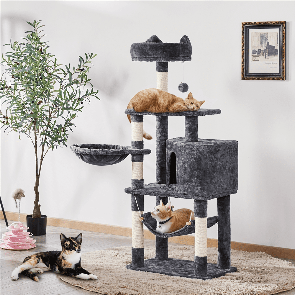 Cat Tree Scratching Tower Posts 54.5", Gray