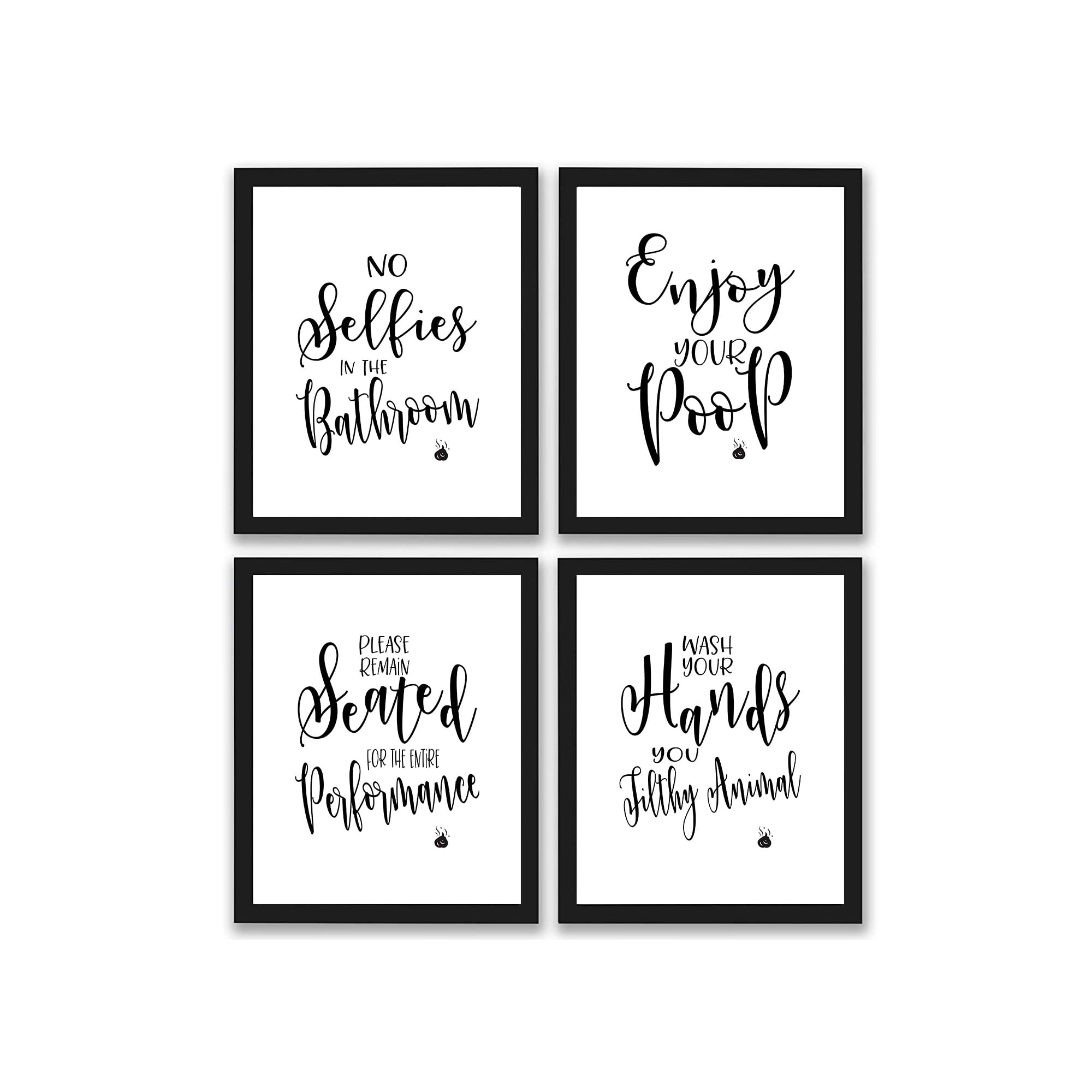 Bathroom Art And Quotes Sayings Prints Set of 4 8x10 Photos Unframed