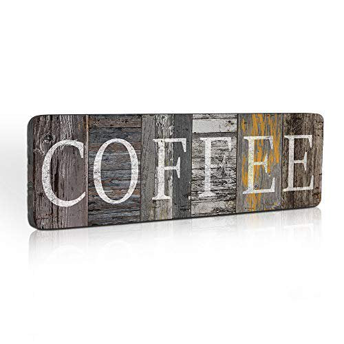 Coffee Sign Farmhouse Bar Decor Rustic Wood 16" x 5" Inches