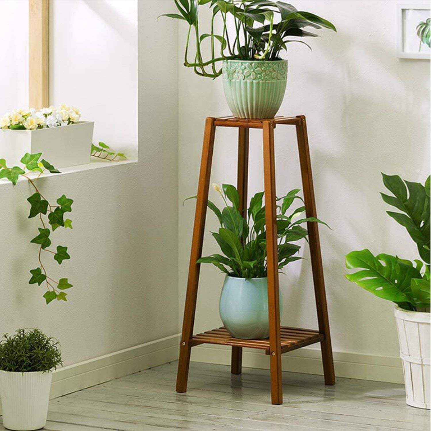 2 Tier Small Space Table Plant Holder Pot Holder Stand