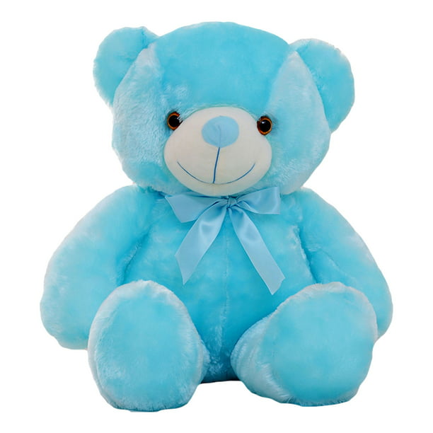 Blue Teddy Bear LED Plush Night Light - Adorable Stuffed Animal Nightlight for Kids & Gift