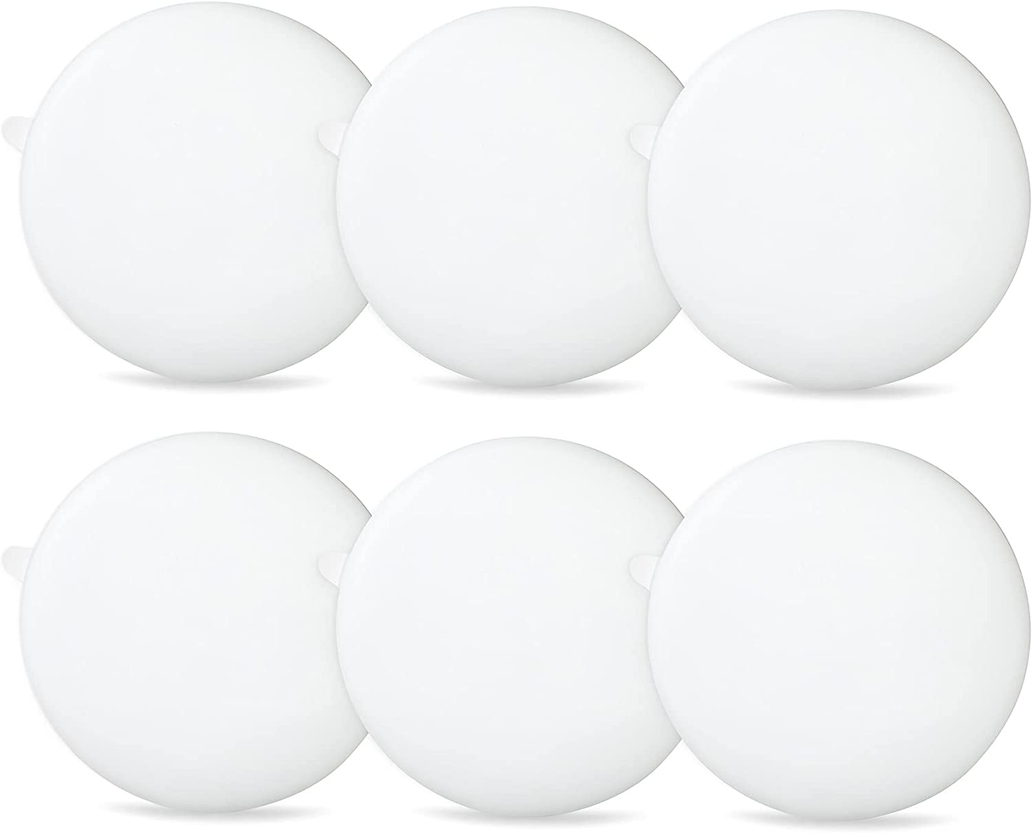 6 Pieces Door Stoppers Wall Protector 3.15" (White)