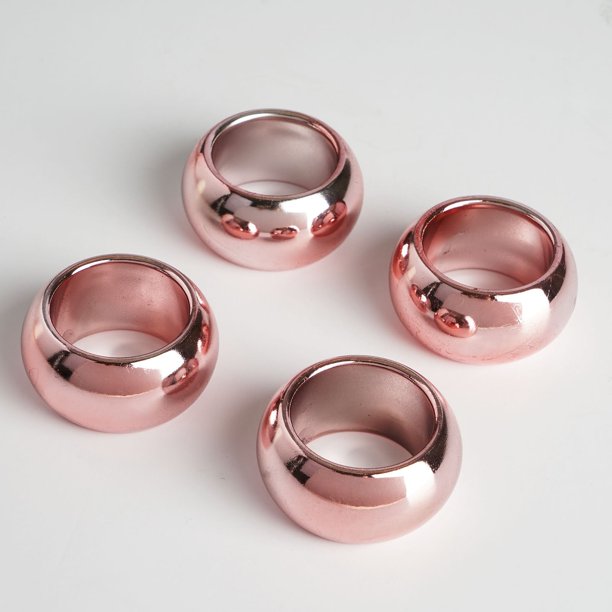 Acrylic Napkin Rings Color Blush - 4 Pieces