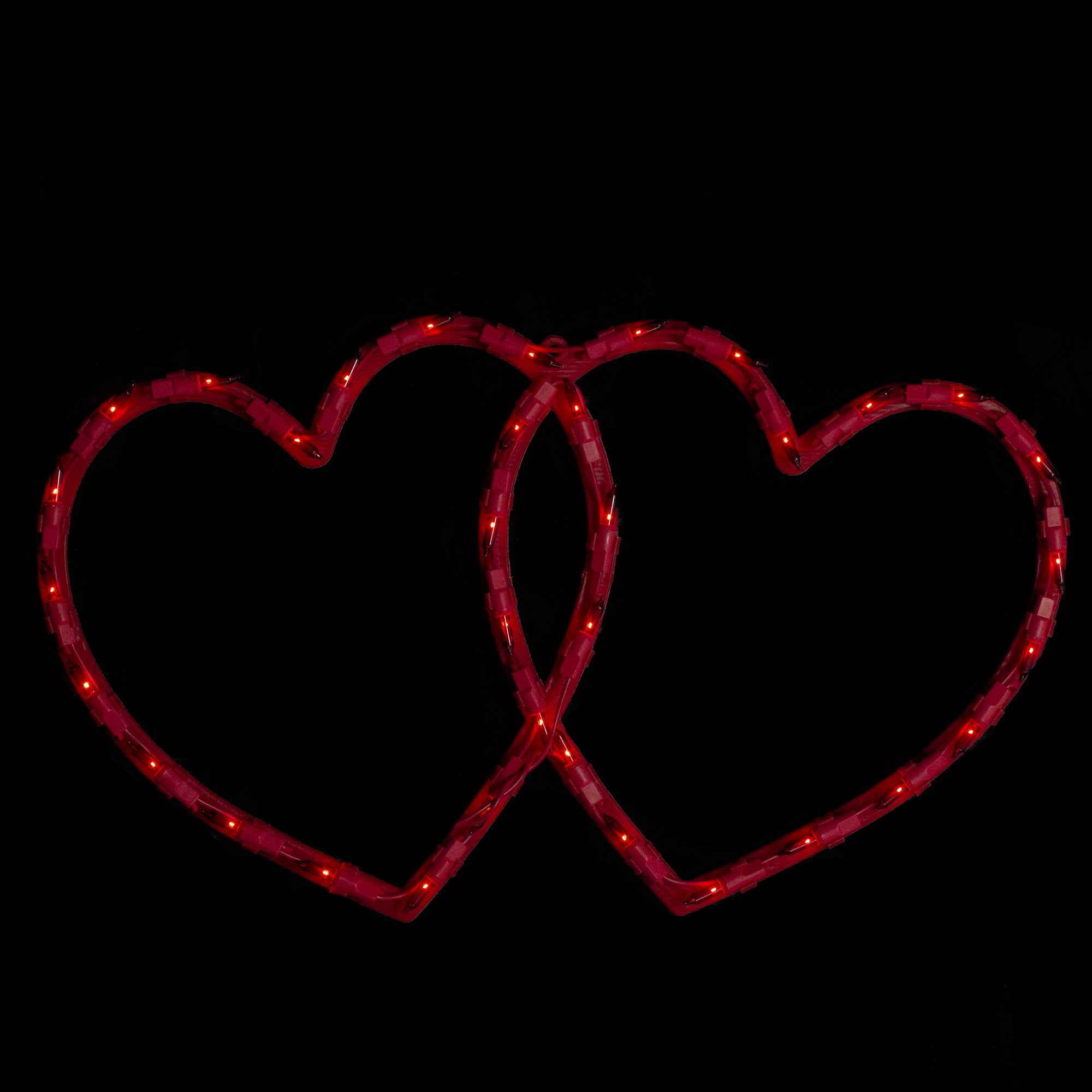 17" Lighted Double Heart Valentine's Day Window Silhouette Decoration - Indoor & Outdoor Love Glow