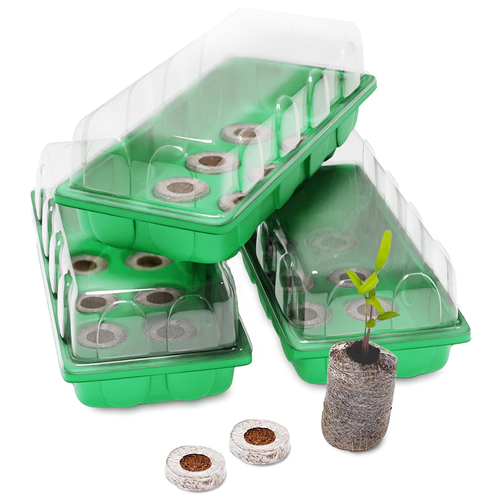 Seed Starter Kit Dome Trays Plant Light Greenhouse Grow Seedling