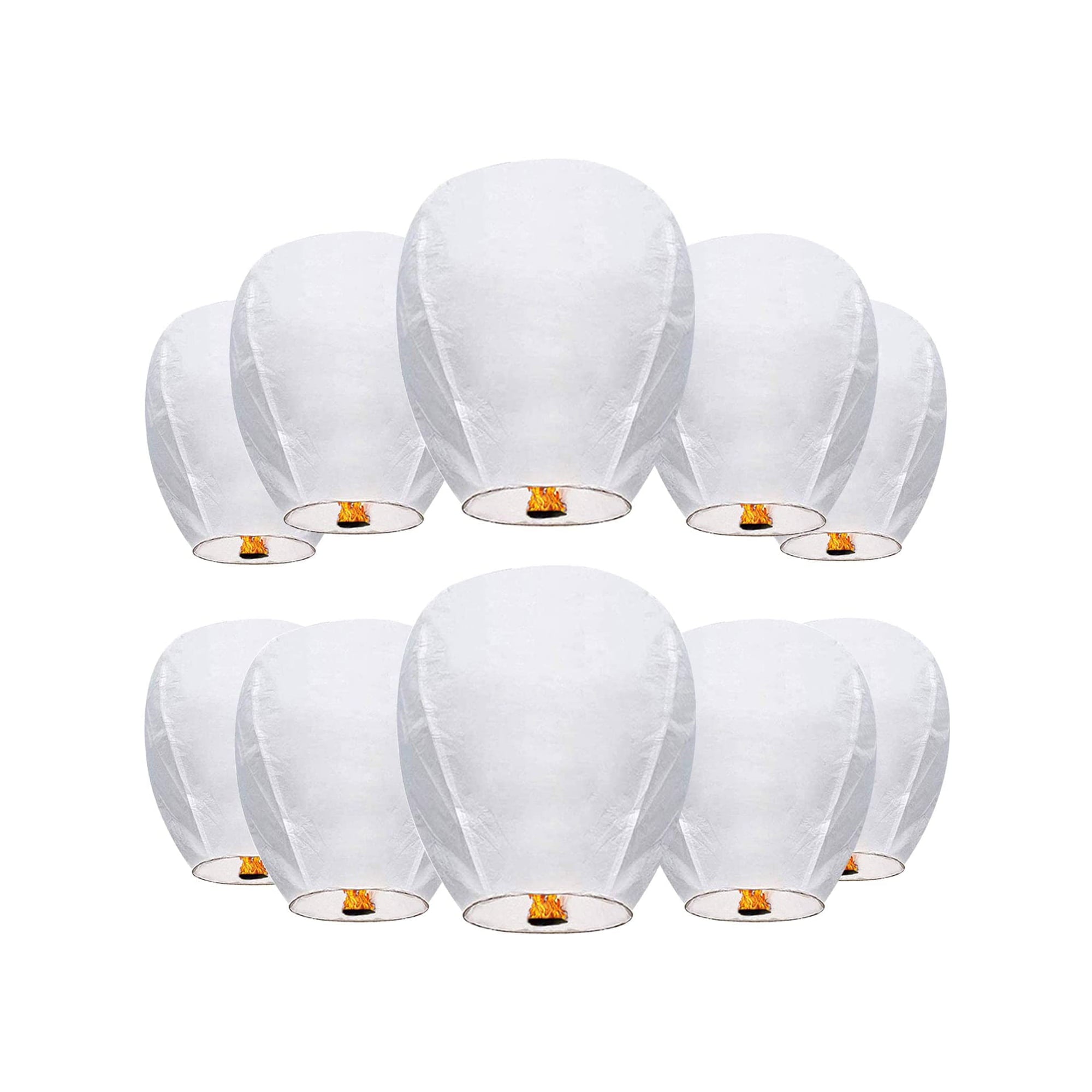 20 Pack Chinese Wishing Lanterns (White)