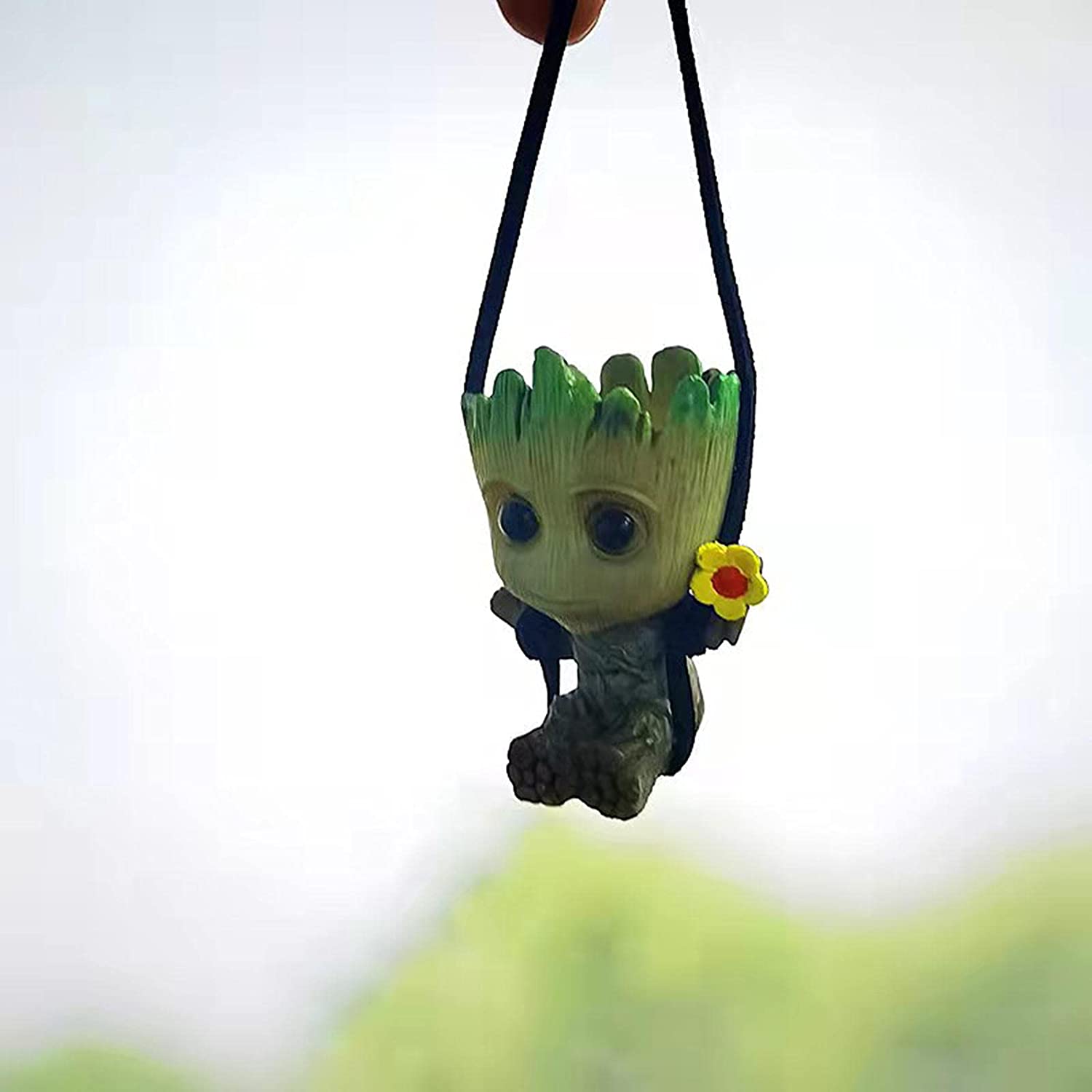 70cm Adjustable Length Car Hanging Accessories Swing Smiling Little Tree Man Mirror Hanging Accessories