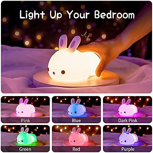 7 Colors Night Light for Kids Room, Cute Lamp for Toddlers Bedroom Nursery