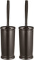 Modern Deep Cleaning Bathroom Toilet Scrubber with Caddy, Bronze, 2 Pack