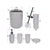 Bathroom Accessories Set 6 Pieces, Gray