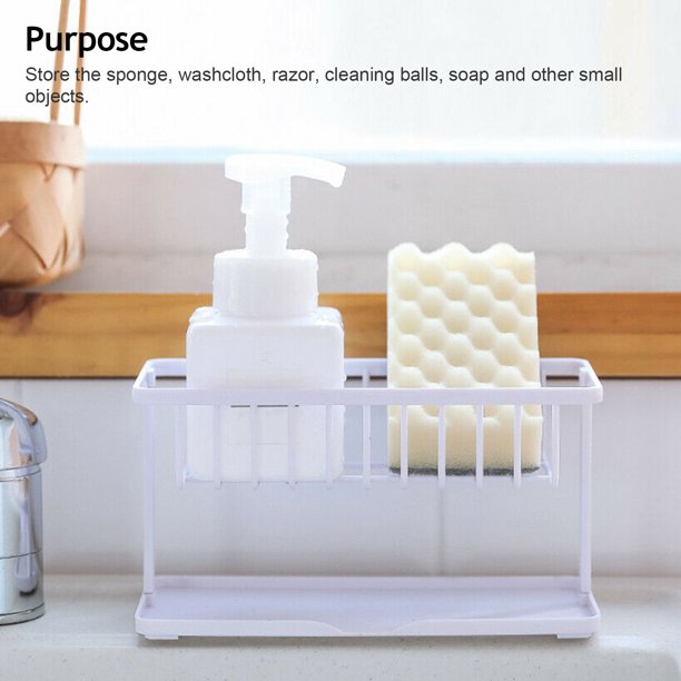 Holder Sink Sponge Tidy Kitchen Storage Organizer, Two-layer Storage Rack Draining Basket