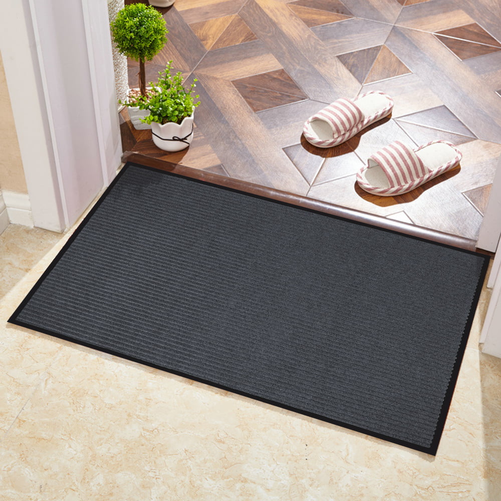 Entrance Front Mat Door Doormat, 16"x24" Grey