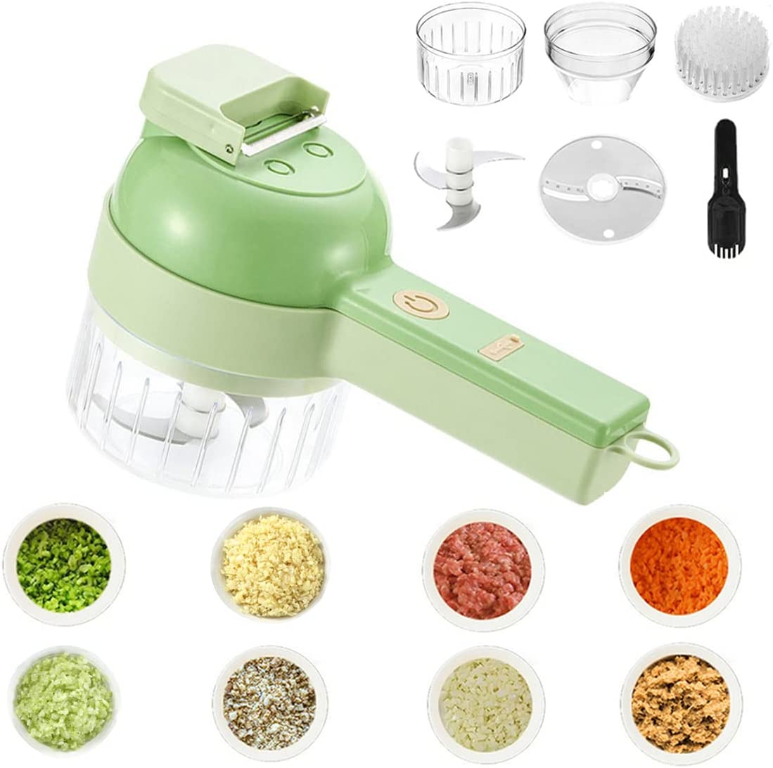 Electric Vegetable Portable Cutter Set Wireless Food Processor Handheld 4 in 1