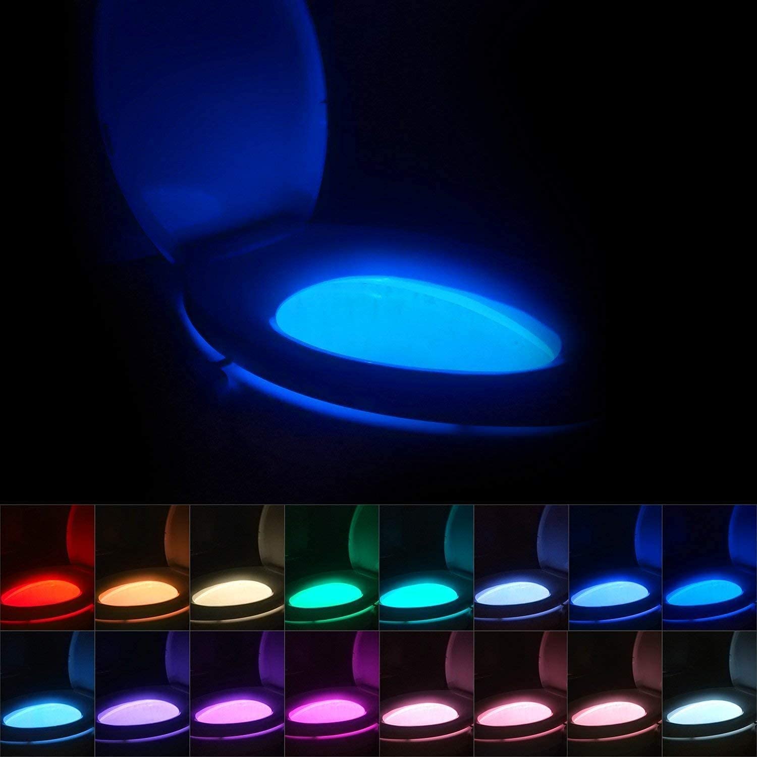 Toilet Light Night Motion Sensor Led Bowl Activated Bathroom 16-Color