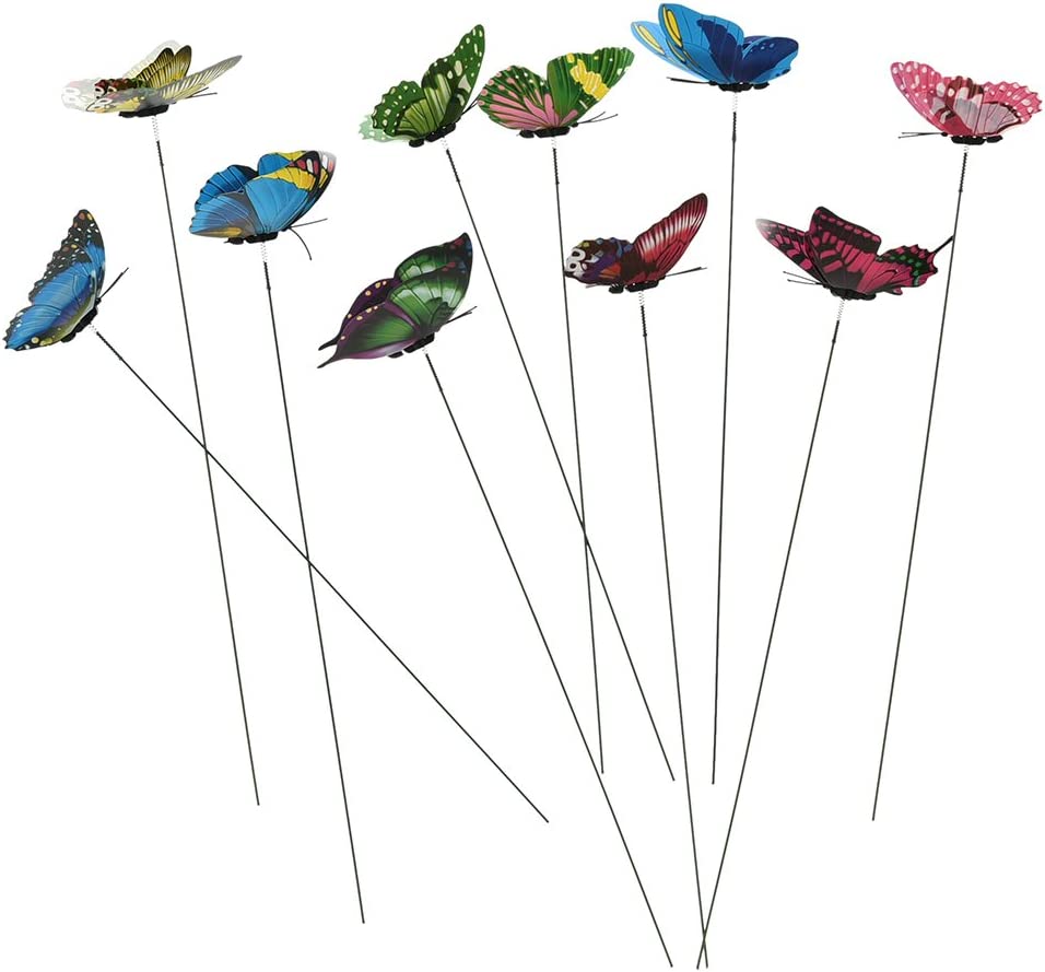 10 Pack Colourful Garden Butterflies Miniature Fairy Garden Decoration