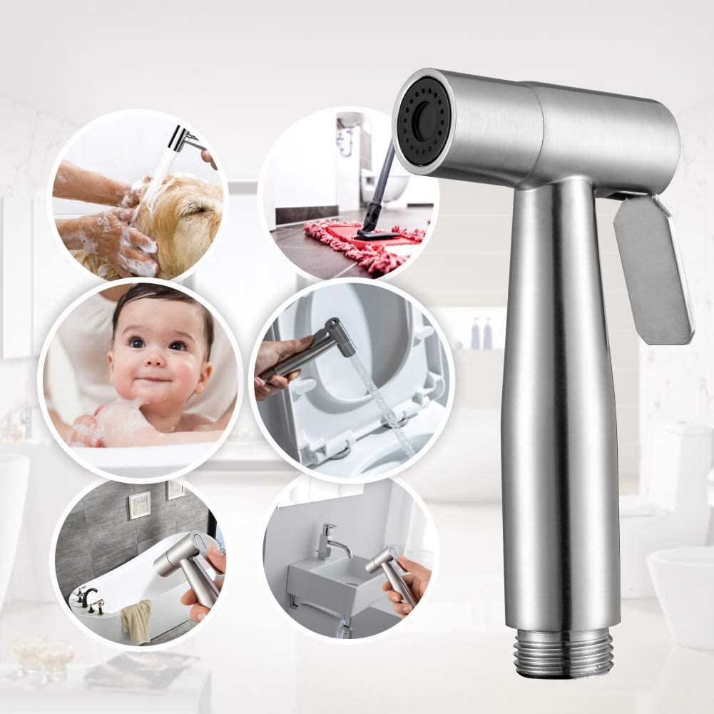 Bidet Sprayer Handheld for Toilet Shower Bathroom Spray Head Stainless Steel Brushed Nickel