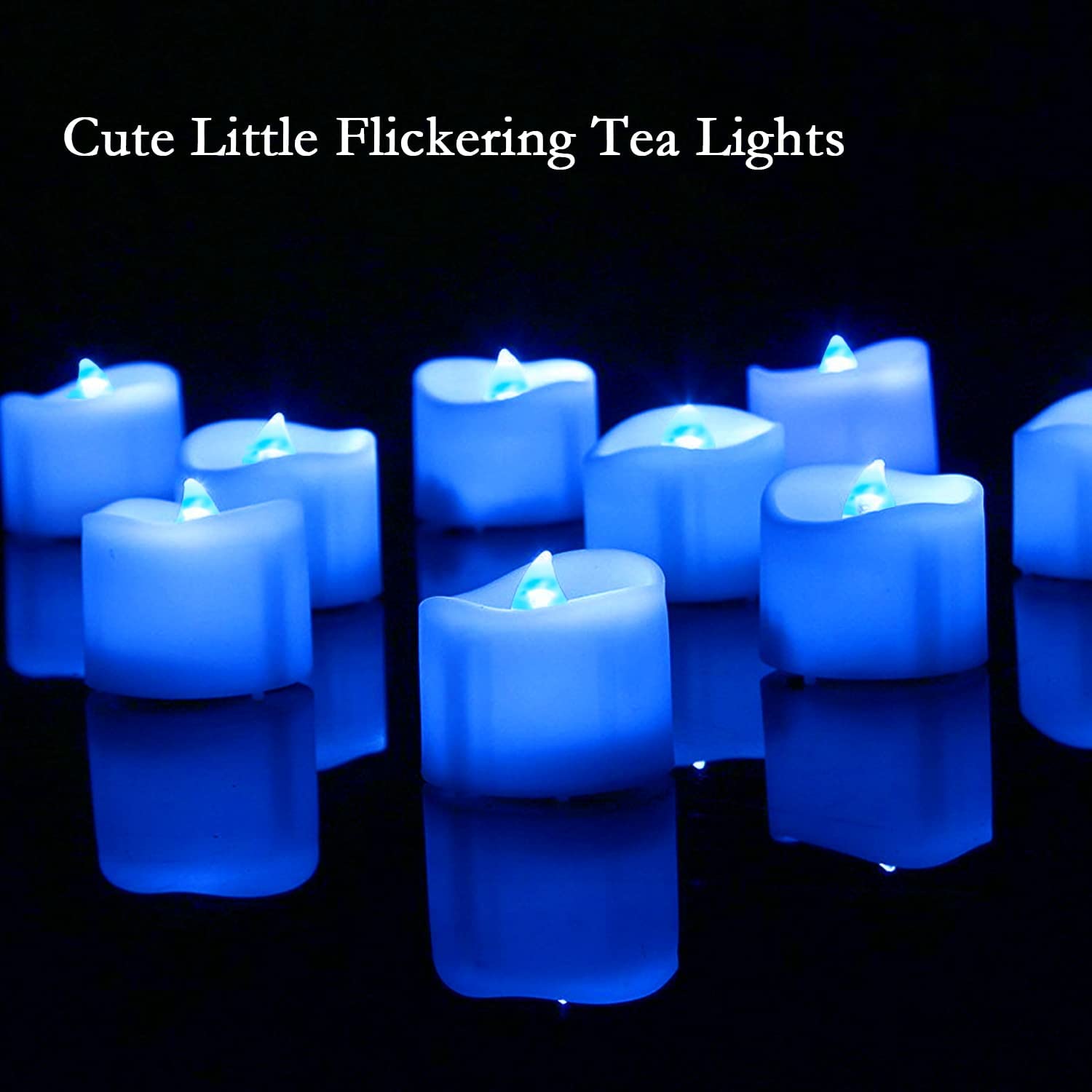 Candles Tea 12 Pack Blue Lights Led Flameless Battery Operated