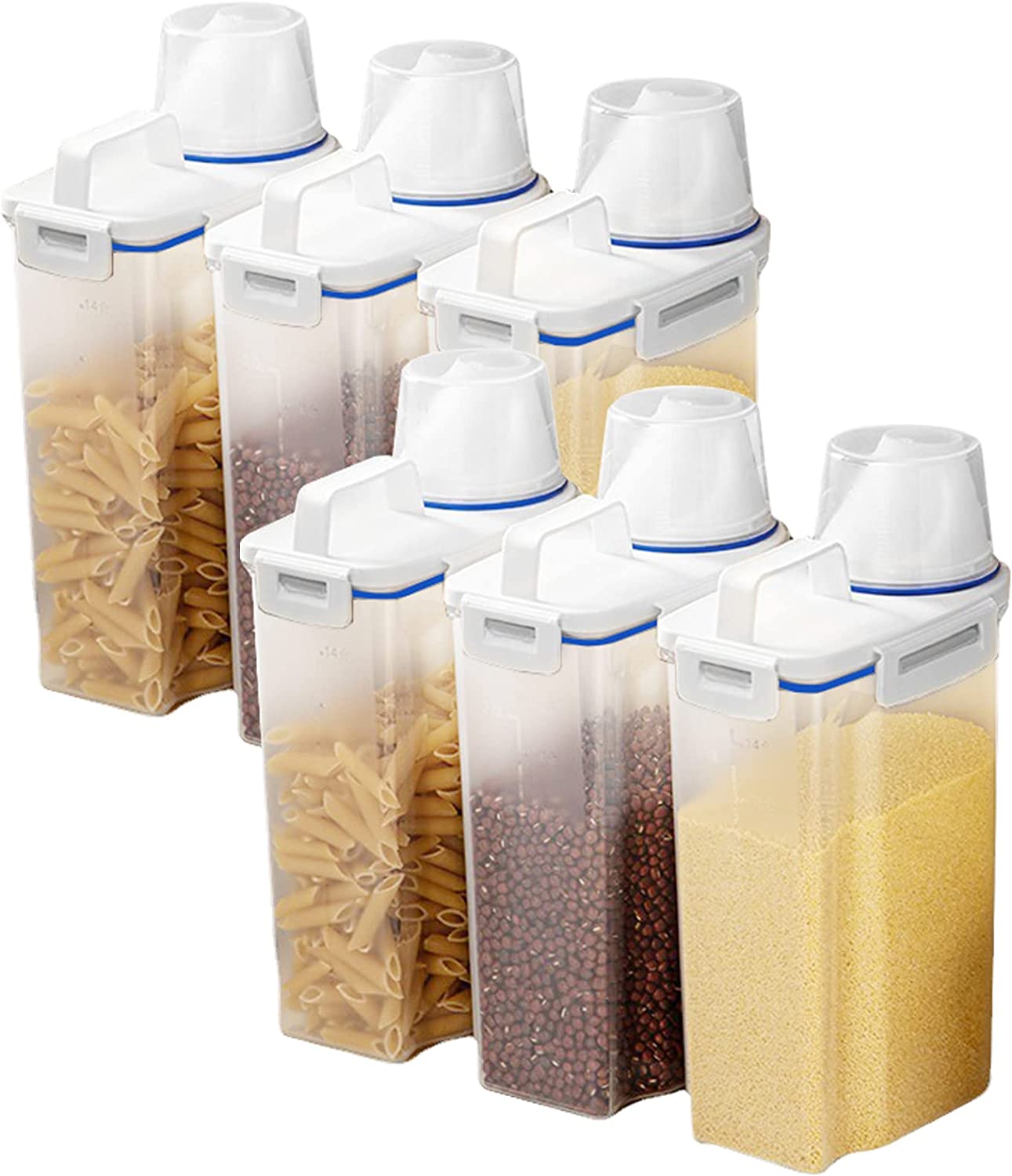 Storage Tank Plastic Transparent Food Container - 6 Packs