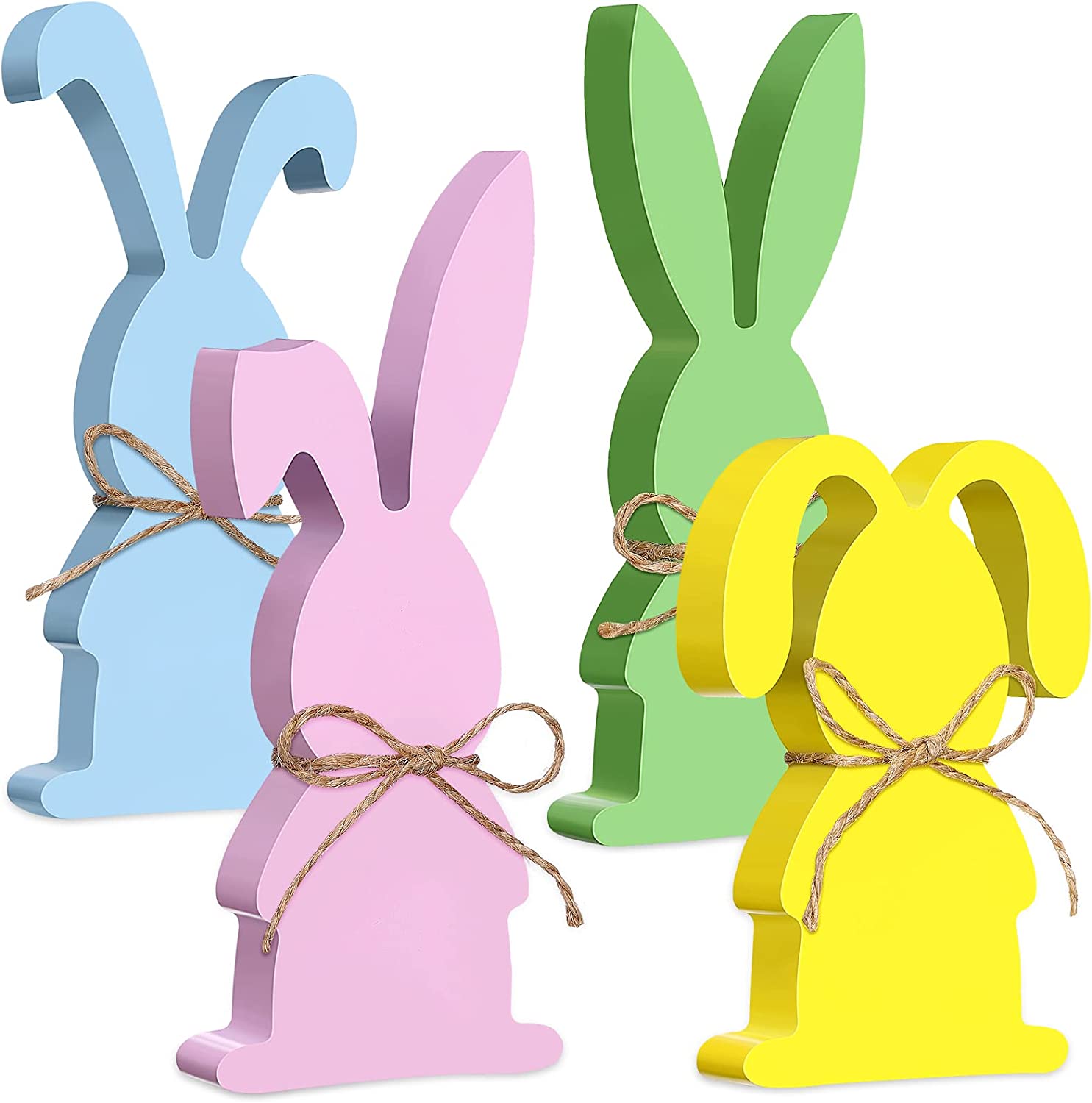 Easter Bunny Table Wooden Signs 4 Pieces Easter Bunny Table Wooden Signs Bunny Shaped Farmhouse Decor Spring