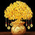 Feng Shui Citrine Yellow Crytal Money Tree with Chinese Dragon Pots