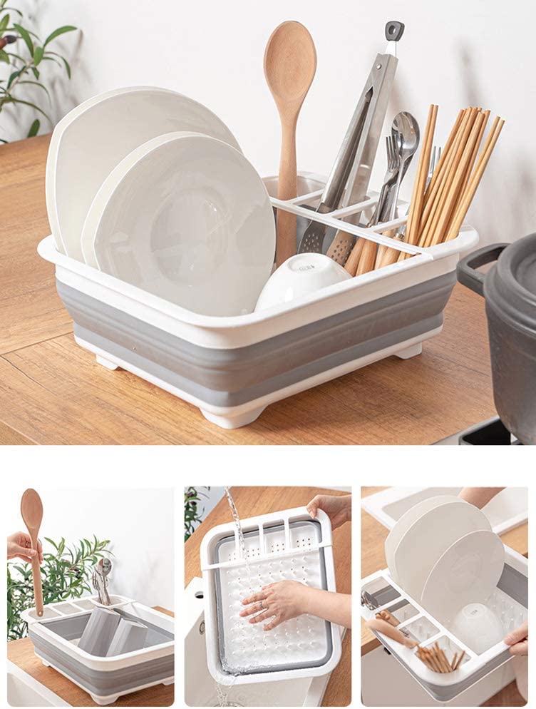 Dish Rack Drying Collapsible Drainer Dinnerware Organizer