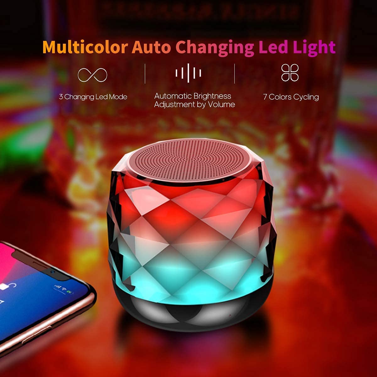 Portable Speaker Bluetooth with LED Light