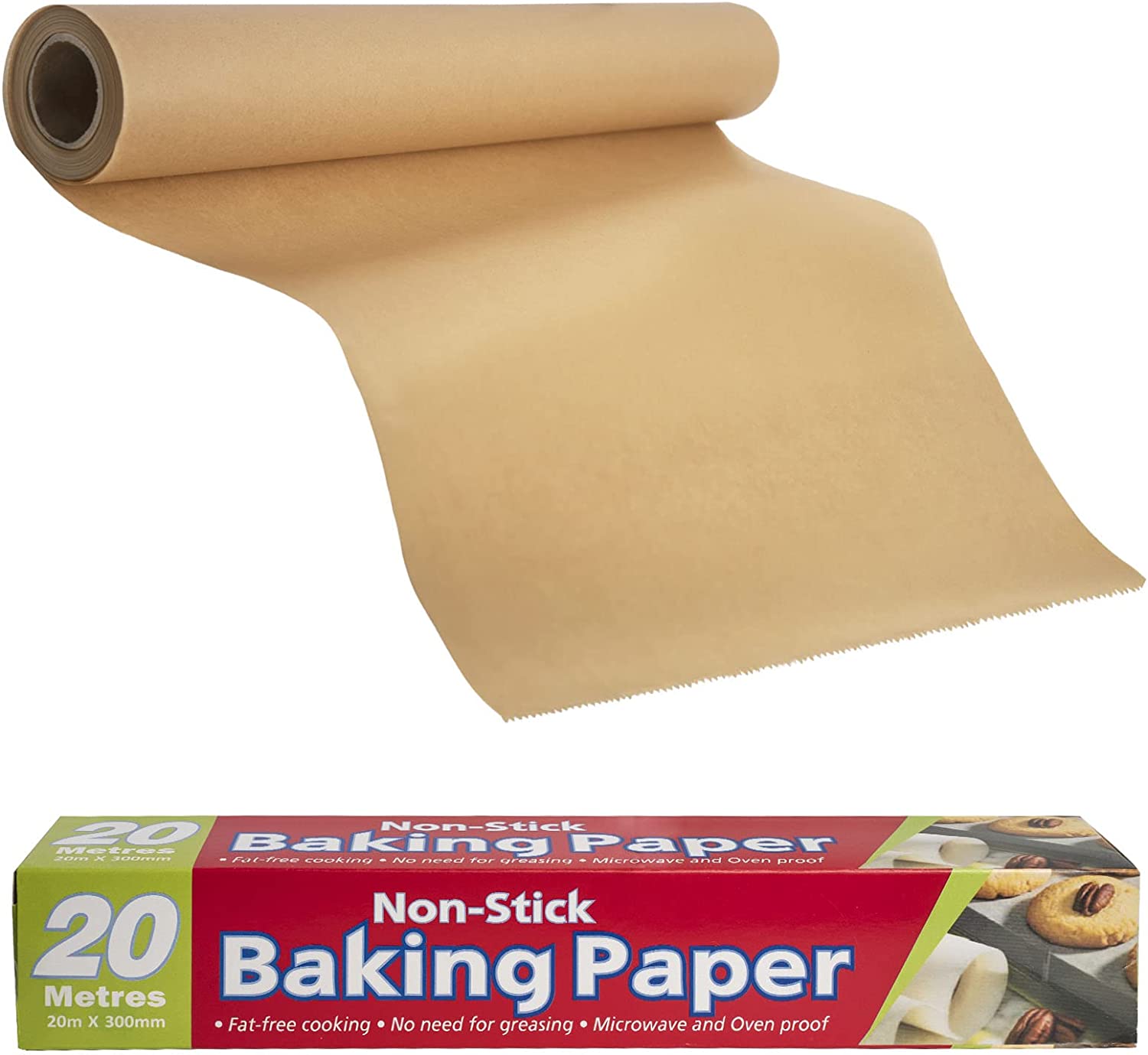 66 Ft Baking Paper Kitchens Unbleached Parchment Paper Roll, Fits 12 Inch Pans