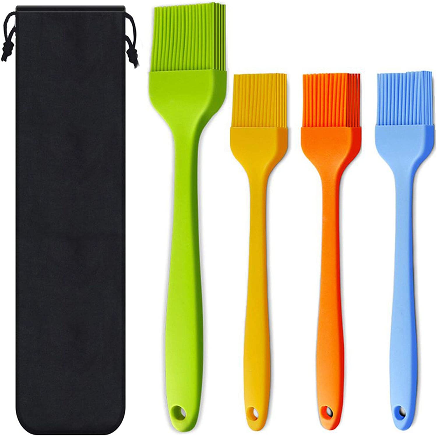 4 Pack Brush Silicone Basting Pastry Baking Kitchen Oil Bbq Set Cooking Heat Resistant Handle