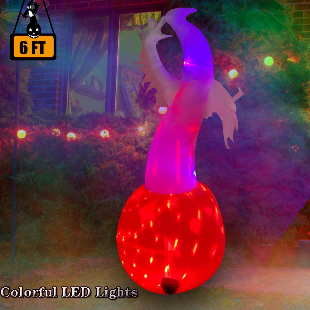 Halloween Ghost Pumpkin Inflatable Decorations with LED 6FT for Lawn Yard Garden Outdoor Holiday Decor