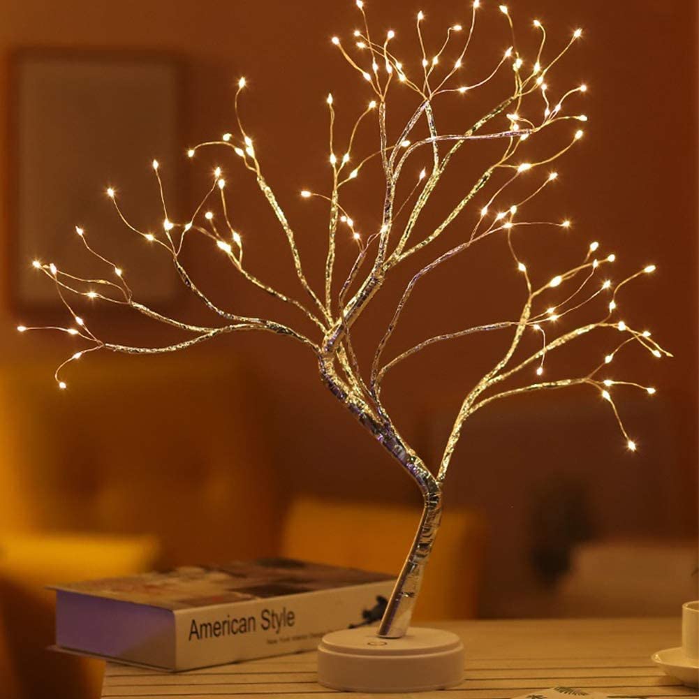 Tree Light Tabletop 20" Bonsai Tree Light with 108 LED Copper Wire String Lights