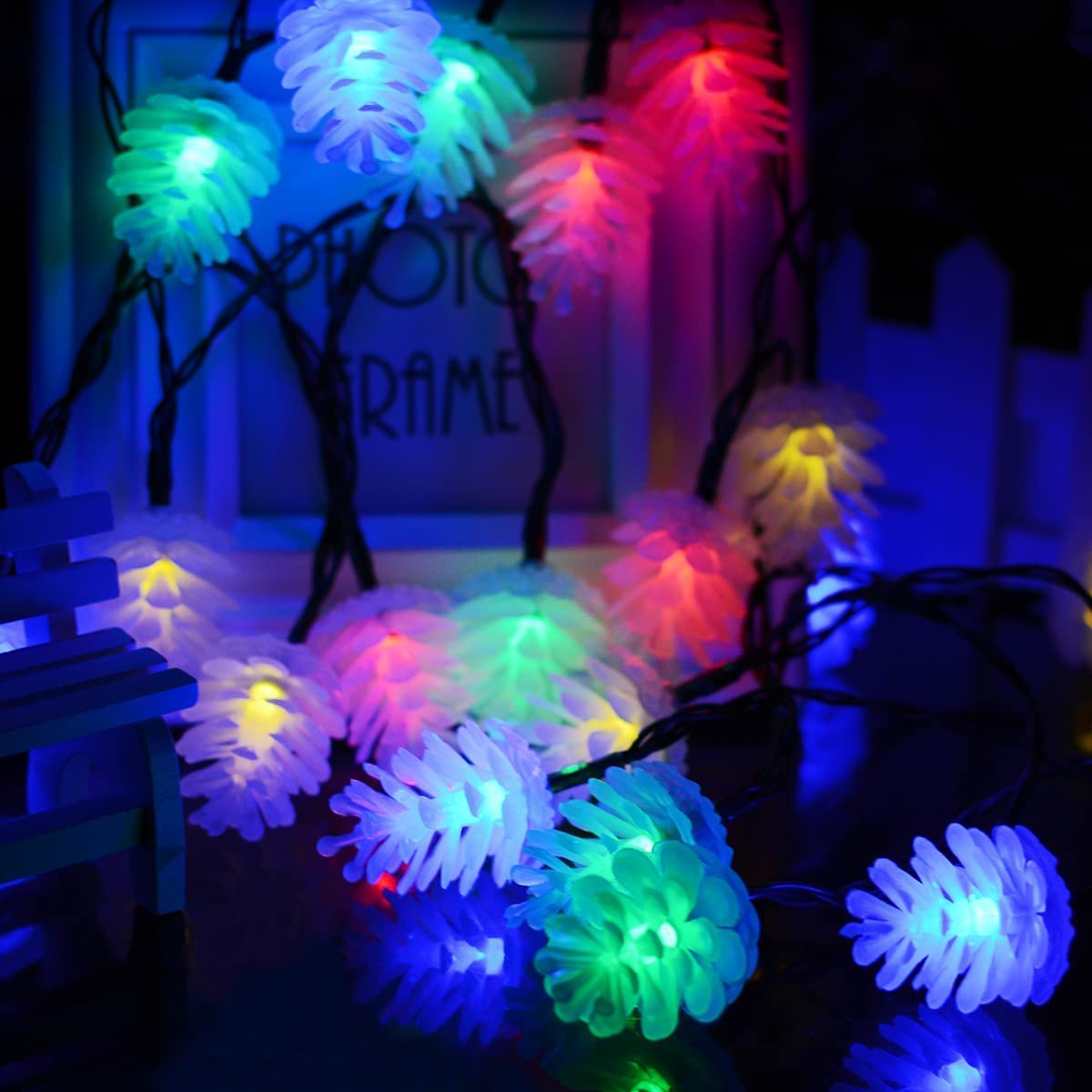 Christmas Home Cafe Decoration 8 Modes Solar String Lights Outdoor Waterproof 50 LED